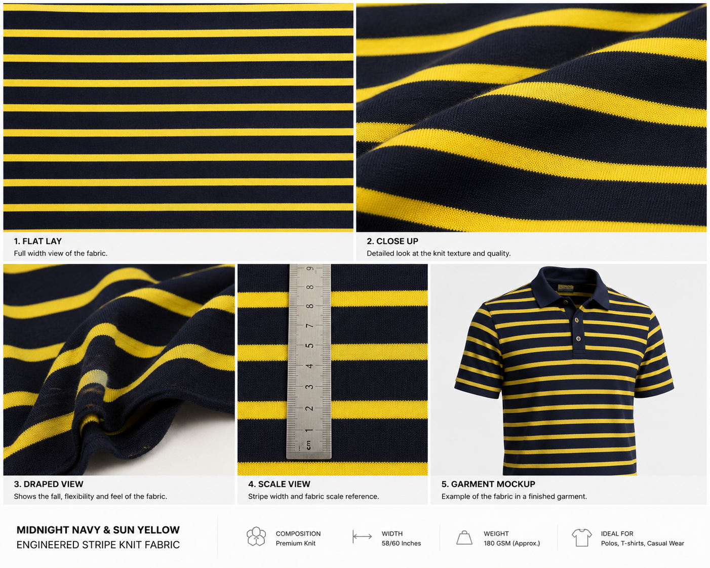 Engineered Stripe Knit Fabric