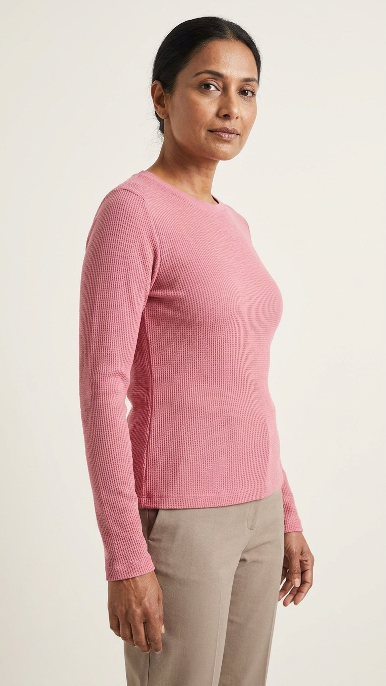 Pink Waffle Knit Garment